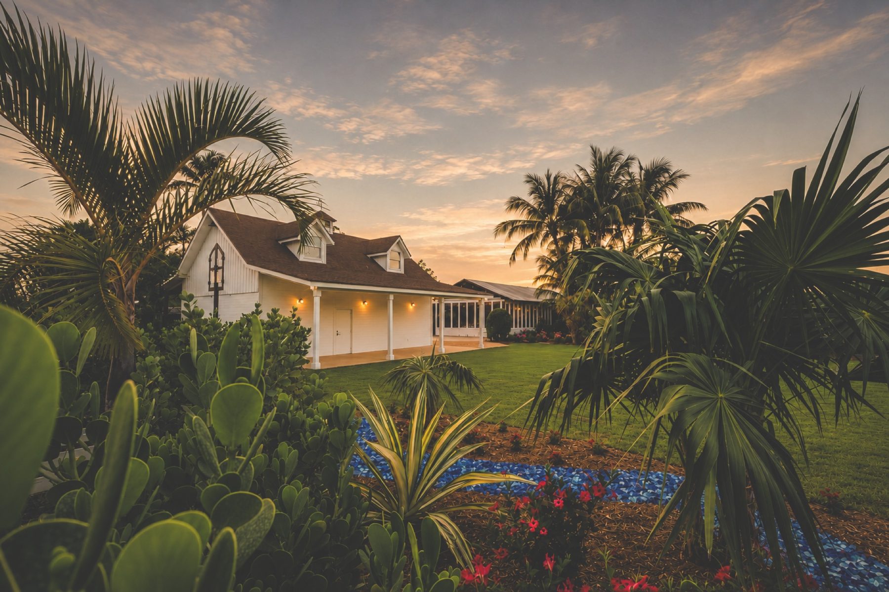 The Arbor Estate glowing at sunset in Miami